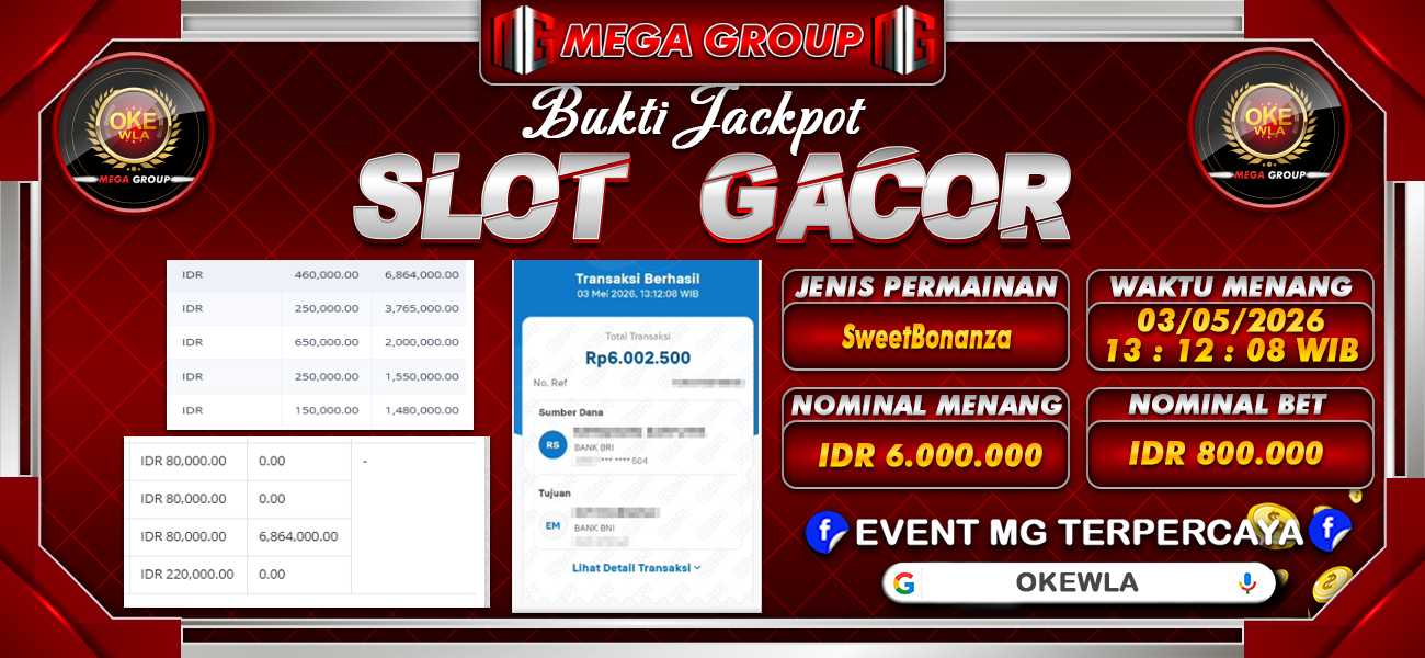 Bukti JP situs Okewla hari Senin, 04 Mei 2026